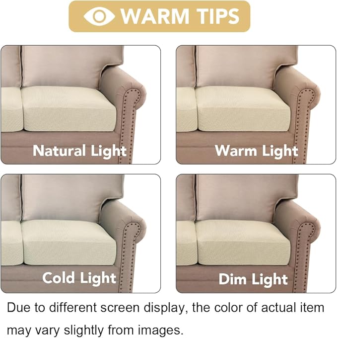 H.VERSAILTEX High Stretch Individual Seat Cushion Covers Sofa Slipcovers Couch - Image 3