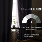 MIULEE Blackout Room Darkening Curtains Thermal Insulated Drapes Solid Window - Image 2