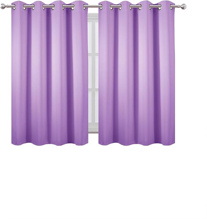 LEMOMO Blackout Curtains 52 x 45 inch Lavender Curtains Set of 2 Panels/Thermal - Image 2