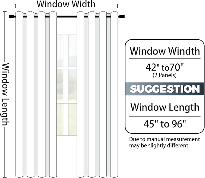 Yakamok 100% Blackout Curtains 63 Inch Length 2 Layers, Light Blocking Thermal - Image 7