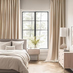 MIULEE Beige Back Tab Blackout Curtains 54 Inches Long 2 Panels Set - Image 2