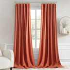 MIULEE Back Tab Burnt Orange Blackout Curtains 120 Inch Long 2 Panels Set - Image 9