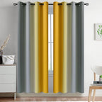 Yakamok Ombre Yellow and Grey Curtains by Yakamok