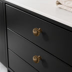 Antique Brass Cabinet Knobs，10 Pack Solid Drawer Pulls for Dressers