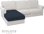 Easy-Going Stretch Sectional Couch Covers 1 Piece Chaise Lounge Slipcover L by Easy-Going