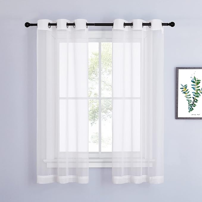 NICETOWN Voile Sheer Window Curtains 63 inch Length by NICETOWN