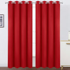 LEMOMO Blackout Curtains 52 x 90 Inch Long Bright Red Curtains Set of 2 Panels by Lemomo