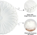 HIG Set of 2 Decorative Round Pleated Throw Pillows, Classy Accent Pumpkin - Image 3