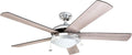 Prominence Home Bolivar, 52 Inch Modern LED Ceiling Fan with Light, Pull Chain, Dual Mounting Options, Dual Finish Blades, Reversible Motor - 80100-01 (Chrome)