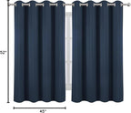 LEMOMO Navy Blue Blackout Curtains/52 x 45 Inch/Set of 2 Panels Room Darkening - Image 10