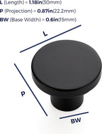 Ravinte Cabinet Knobs, 10 Pack Black Dresser Drawer Pulls, 1-1/5 Inch