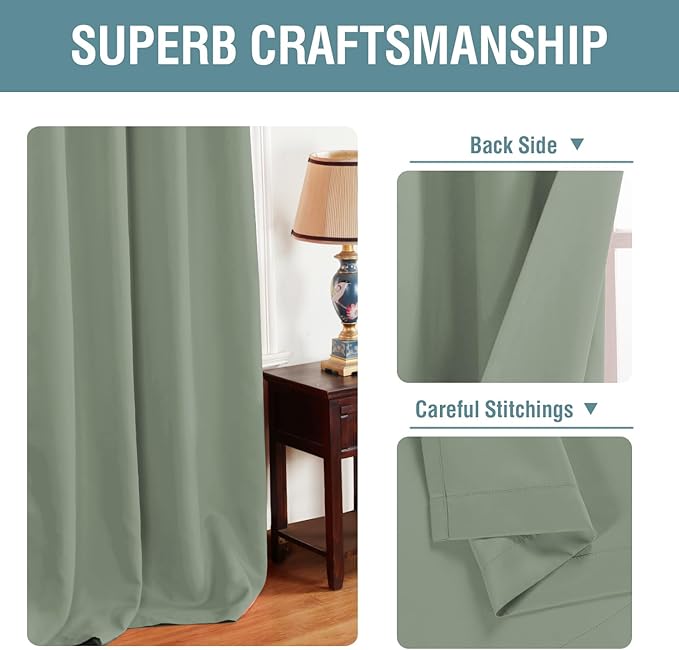H.VERSAILTEX Blackout Curtain for Living Room Small Window Kitchen Blackout - Image 3