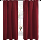 NICETOWN Christmas Burgundy Curtains Blackout Drape Panels - Image 2