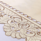 Arzoe Embroidered Lace Table Runner Elegant Vintage Mantel Scarf Dresser Scarves Cabinet Dining Room Table Decoration (Taupe, 16 × 77 Inch)