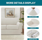 Turquoize 4 Piece Sofa Covers for 3 Cushion Couch Sofa Slipcover Soft Couch - Image 4