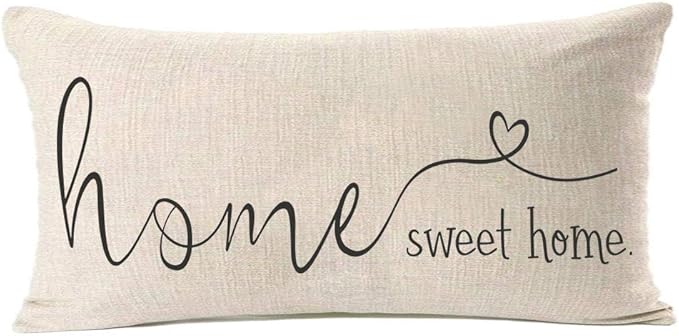 MFGNEH Home Sweet Home Quotes Farmhouse Pillow Covers 12x20 Inch, Farmhouse by MFGNEH