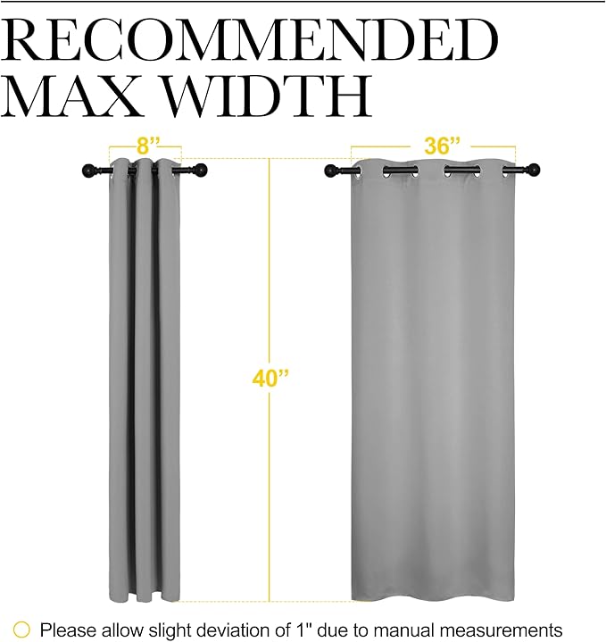 NICETOWN Silver Grey Blackout Curtain Panels - Image 7