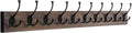 IBosins Vintage Wall Mounted Coat Rack, 34" Long with 10 Black Tri-Hooks