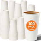 METAPRINT 300 Pack 12 oz Disposable Paper Coffee Cups, White