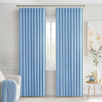 MIULEE Sky Blue Back Tab Blackout Curtains 90 Inches Long 2 Panels Set - Image 9