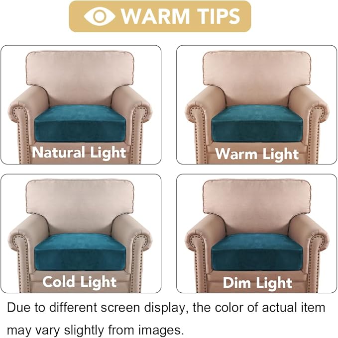 H.VERSAILTEX Velvet Stretch Couch Cushion Cover Plush Cushion Slipcover - Image 6