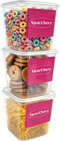 Dry Food Storage Containers, 2.7L /95 oz Plastic Food Storage Containers for Kitchen and Pantry Organization for Cereal, Berries, Baking Supplies,Flour and Sugar,BPA Free,Reusable Container