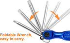 HARFINGTON Folding Hex Key Wrench T9-T40 Torx Star CR-V Steel Portable