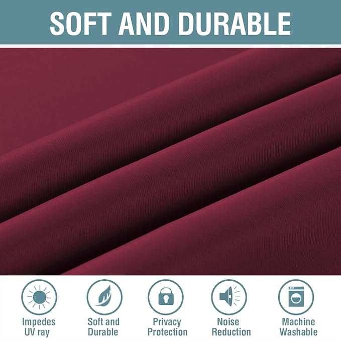 H.VERSAILTEX Blackout Curtains for Christmas Small Window Kitchen Blackout - Image 4
