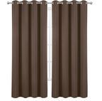 LEMOMO Blackout Curtains 52 x 120 Inch Long Chocolate Curtains Set of 2 Panels - Image 2