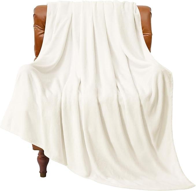 BEDELITE Fleece Blanket Cream Throw Blankets by BEDELITE