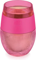 Host Cooling Cup Set of 1 Plastic Double Wall Insulated Freezable Drink Chilling Tumbler with Freezing Gel, Wine Glasses for Red and White Wine, 8.5 oz, Translucent Magenta
