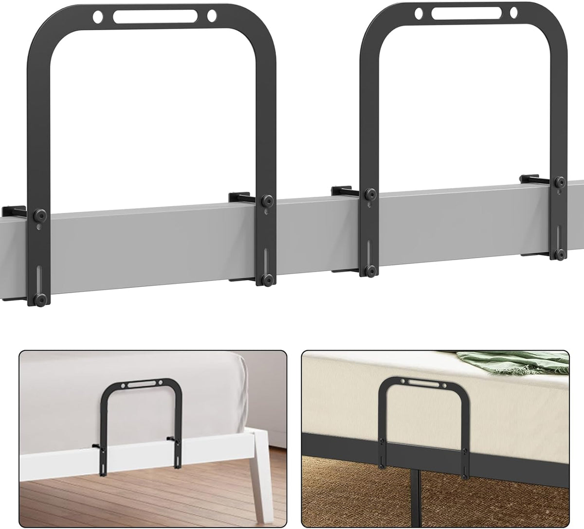DELLAN 2 Extra Tall Mattress Slide Stopper, Non-Slip Gripper Retainer Bar