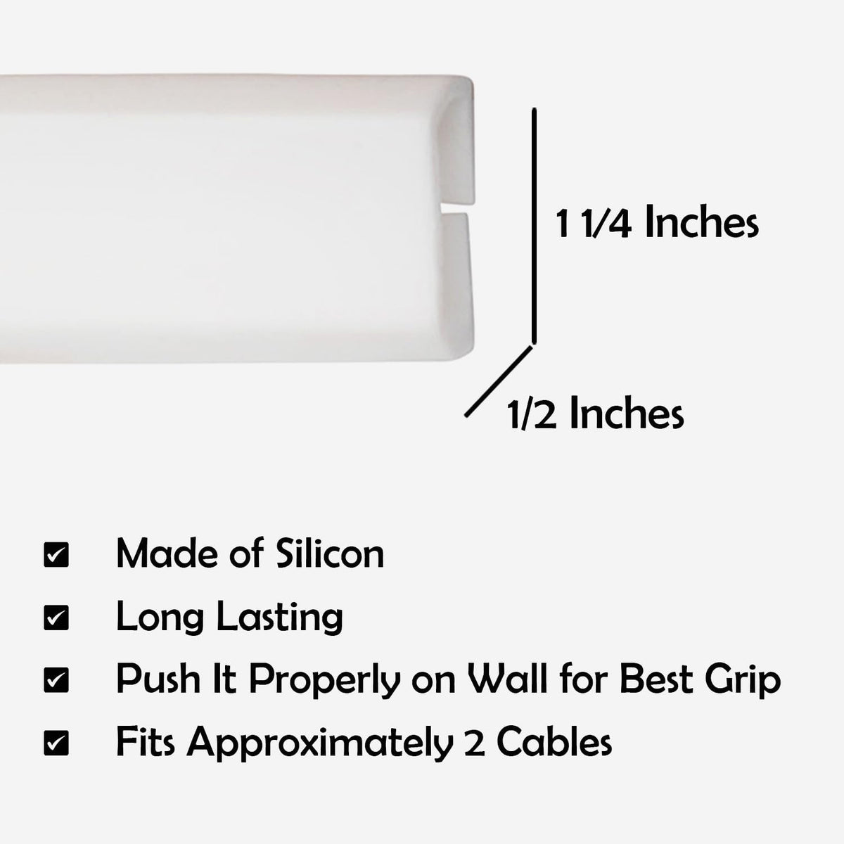 TV Cord Hider – Flexible Wall Cord Cover Slim Design Silicone Cable Raceway - Self Adhesive, Cut to Size Design for Hiding Wires on Wall - Clean Home Setup Cable Concealment (White 3 Feet)