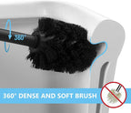 Deep & Sturdy Toilet Bowl Brush with Holder - Durable Scrubbing - Toilet Cleaners - Household Essentials - Bathroom Cleaner - Cleaning Supplies - Household Supplies, Matte Gold