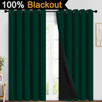 Yakamok 100% Blackout Curtain for Bedroom, Thermal Insulated Drapes - Image 2