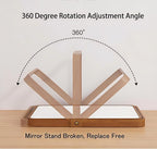 ZOROSY Desk Makeup Mirrors with Wood - Small Table Mirror with Stand