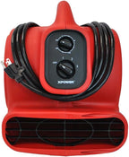 XPOWER P-230AT Mini Mighty 1/4 HP 925 CFM Centrifugal Air Mover, Carpet Dryer, Floor Fan, Blower, Stackable, Daisy Chain, for Water Damage Restoration, Janitorial, Plumbing, Home Use, Red