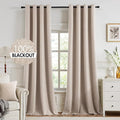 MIULEE 100% Blackout Linen Textured Curtains by MIULEE