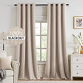 MIULEE 100% Blackout Linen Textured Curtains by MIULEE