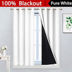 Yakamok Pure White 100% Blackout Curtains - Image 2