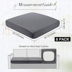 Newwiee 8Pcs Patio Cushion Covers Stretch Outdoor Cushion Cover Replacement - Image 2