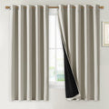NICETOWN Natural 100% Blackout Lined Curtains, 2 Thick Layers Completely by NICETOWN