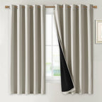 NICETOWN Natural 100% Blackout Lined Curtains, 2 Thick Layers Completely by NICETOWN