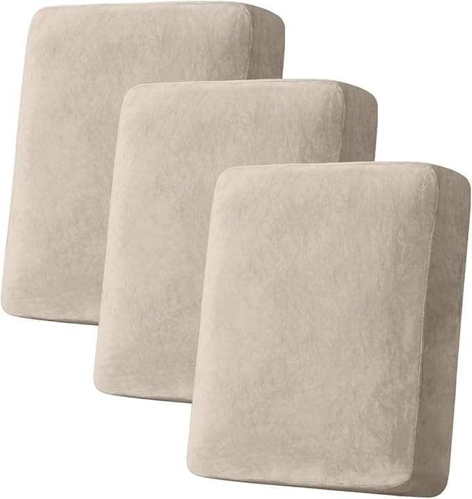 Couch Cover Stretch Velvet Sofa Cushion Cover 3-Piece by Taque