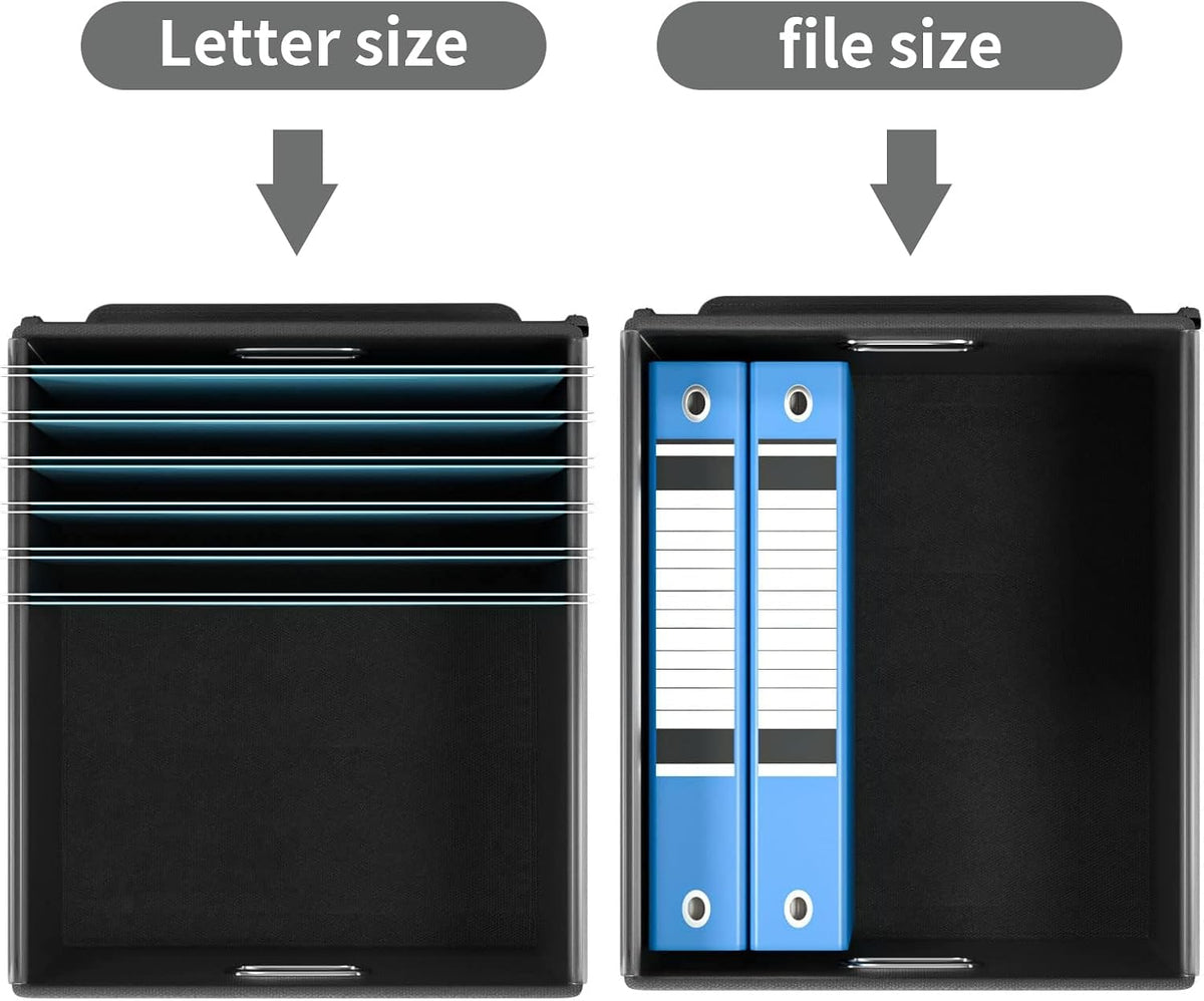 File Organizer Box with Lids, Collapsible File Folder Organizer