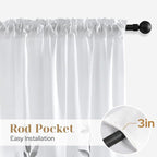 HOMEIDEAS Non-See-Through Light Grey and White Privacy Sheer Curtains 52 X 96 - Image 7