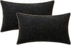MIULEE Pack of 2 Couch Throw Pillow Covers 12x20 Inch Black Farmhouse - Image 6
