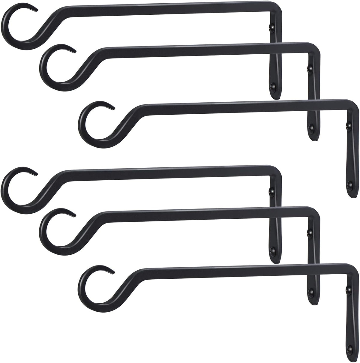 10 inch Plant Hanger, Sturdy Hanging Plant Bracket Outdoor, Hanging Plant Wall Hook Heavy Duty, for Hanging Bird Feeders, Planters, Lanterns, Wind Chimes, Indoor/Outdoor Use, Black, Set of 2