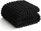 HIMEET Black Ribbed Throw Blanket by Unknown