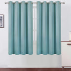 LEMOMO Stone Blue Blackout Curtains 66 x 63 Inch Length/Set of 2 Curtain by Lemomo
